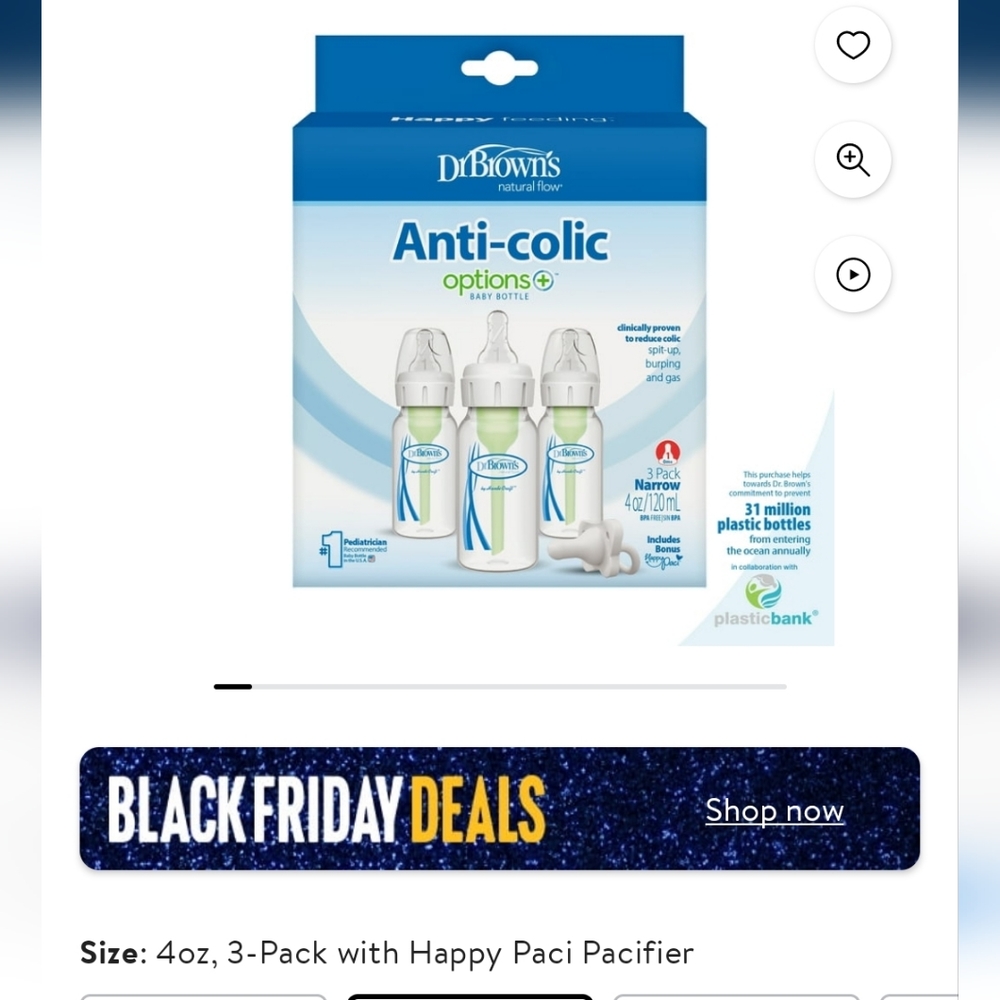 New!! Dr. Brown anti colic 3 pack 4oz bottles